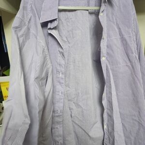 Las Olas Men's Casual Purple Striped Shirt